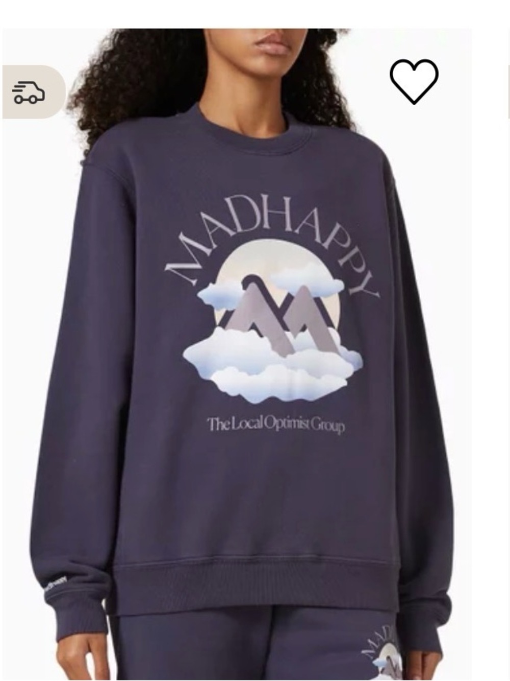 MADHAPPY Outdoors Printed Sweatshirt‎ in Cotton-fleece navy blue size small